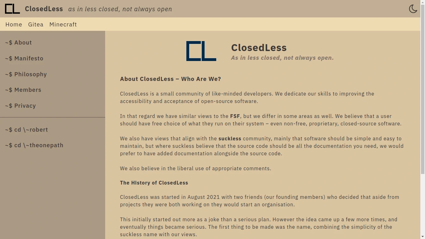 ClosedLess Homepage